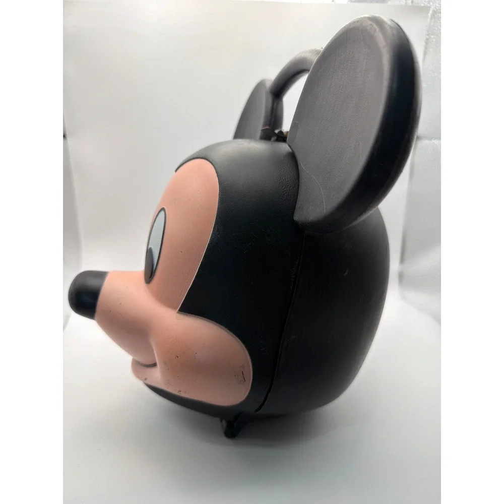Vintage Mickey Mouse Head Plastic Lunch Box with Thermos Disney Collectible Set
